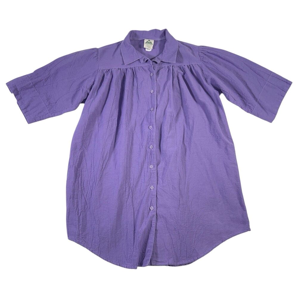 Deva Lifewear Caribbean Shirt Size S/M Purple Cotton Lagenlook Boho Minimalist